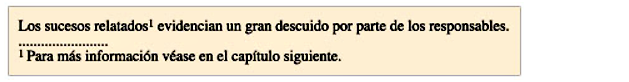 notas a pie de página