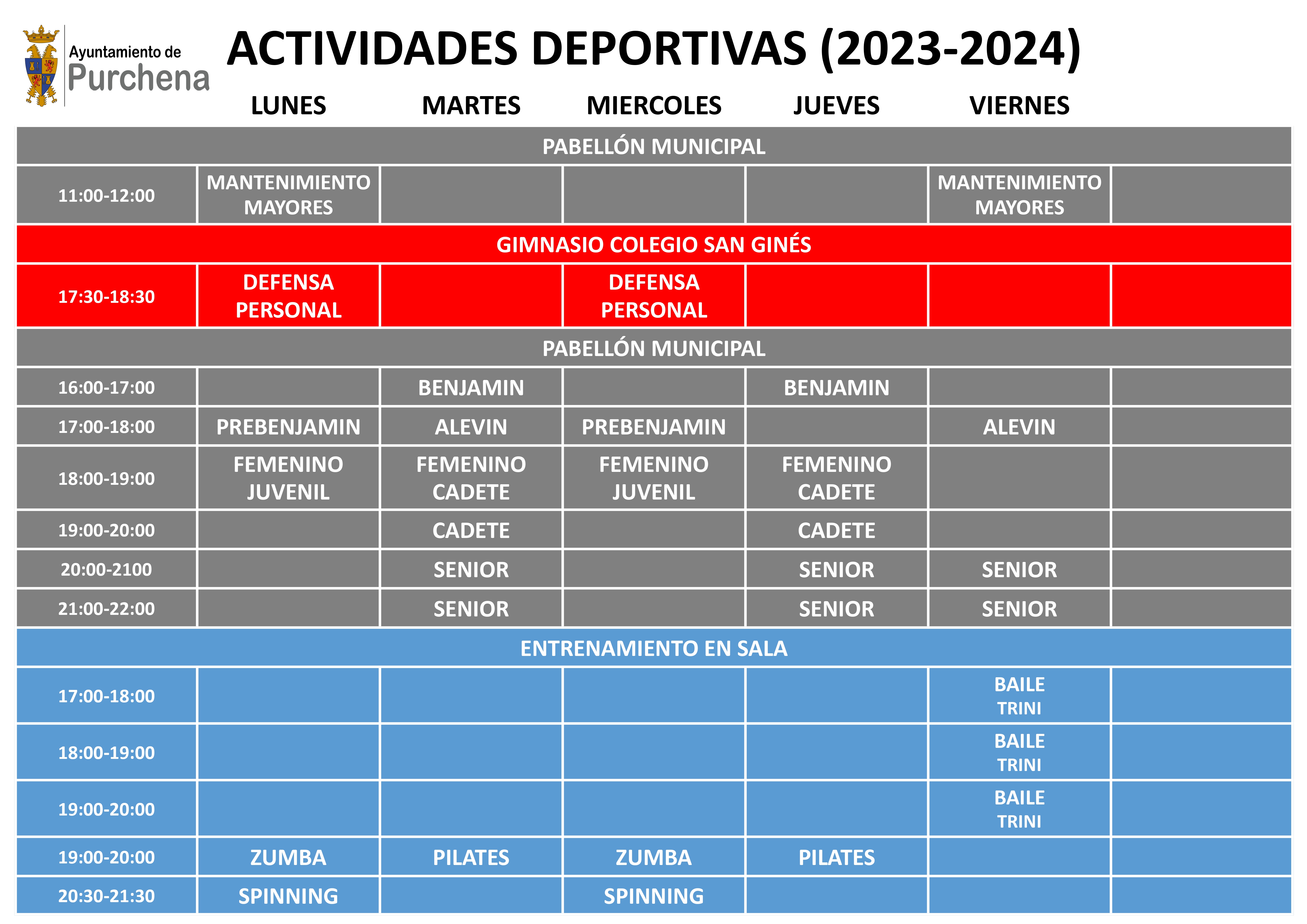 Actividades deportivas 2023-2024